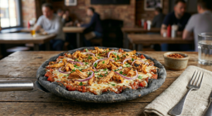 Pulled Chicken Charcoal Pizza